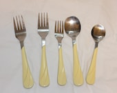 VINTAGE 80s UTENSILS,retro utensils,stainless steel utensils,vintage stainless steel utensils,vintage spoons forks,minimalist forks,spoons