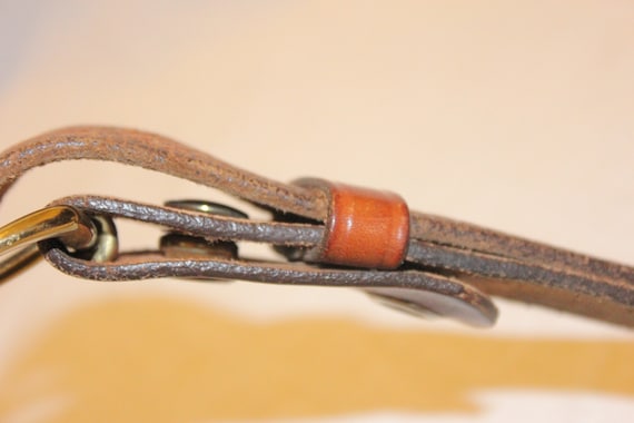 VINTAGE LEATHER BIKER Belt,vintage leather belt,w… - image 7