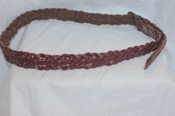 VINTAGE BRAIDED LEATHER Belt,brown leather belt,b… - image 9