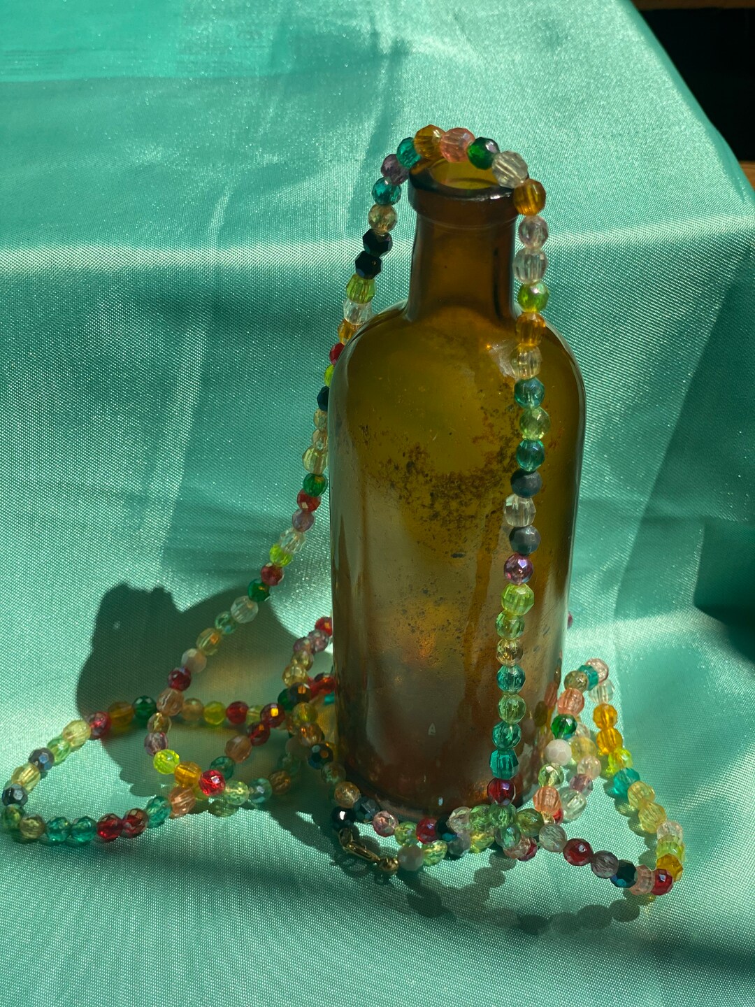 VINTAGE AMBER GLASS Bottle,vintage Glass Bottle Centerpiece,vintage Amber Brown Bottle