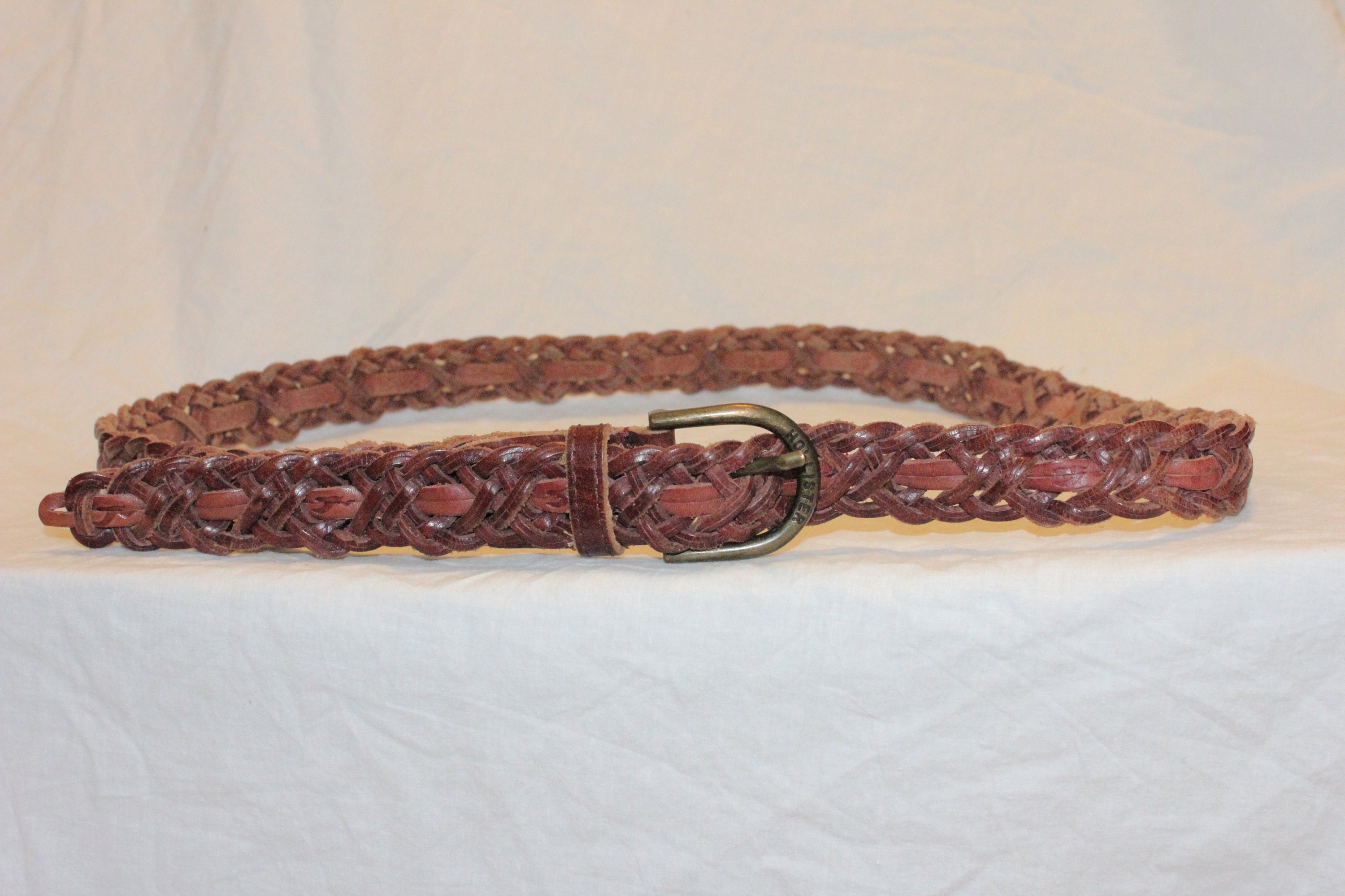 Vintage Hollister Braided Brown Leather Belt with Round Ring Buckle Hollister Women main image 4