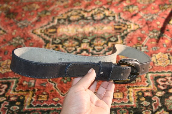 VINTAGE LIZ CLAIBORNE Belt,vintage blue leather b… - image 8