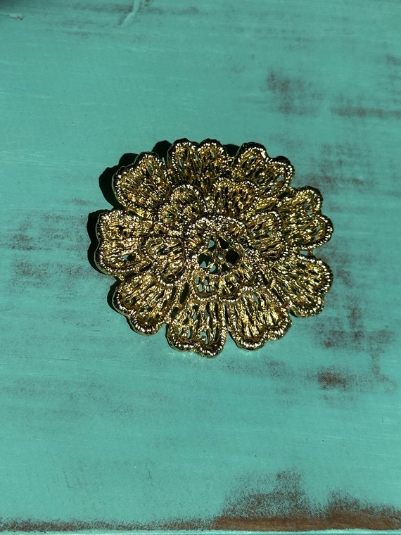 VINTAGE FLOWER FILIGREE Brooch,vintage filigree fl