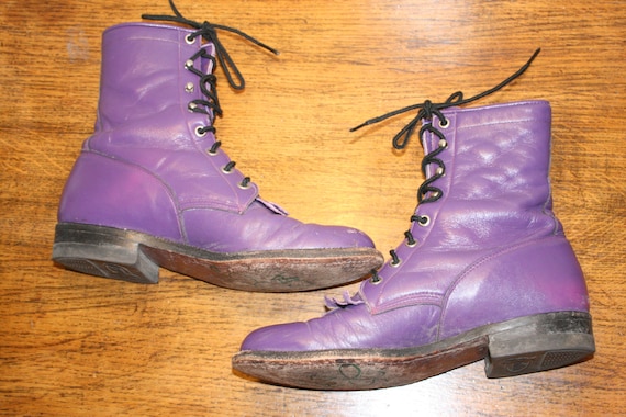 Size 7.5,LEATHER JUSTIN BOOTS,biker boots,combat b