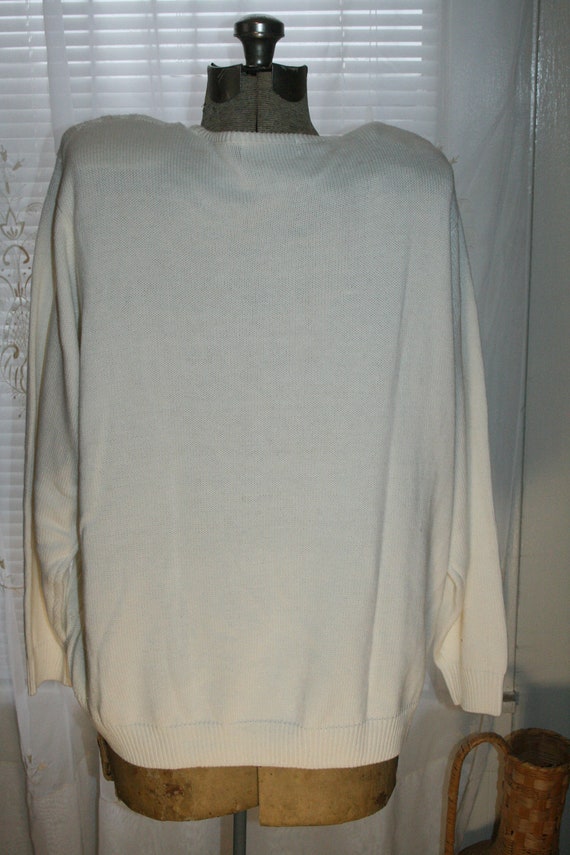 VINTAGE EMBROIDERED FLOWER Sweater,vintage embroi… - image 4