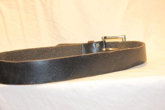 VGT LEATHER BELT,vintage black silver leather bel… - image 6