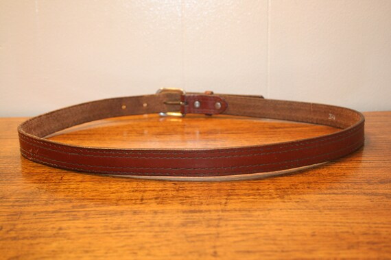 VINTAGE CLASSIC LEATHER Belt,vintage skinny leath… - image 5