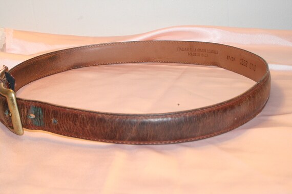VGT BROWN LEATHER Belt,vintage women leather belt… - image 4
