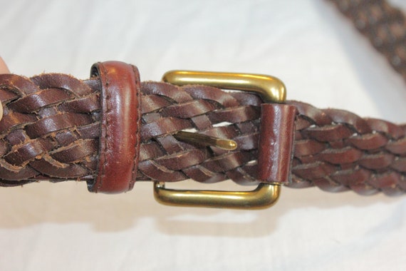 VINTAGE BRAIDED LEATHER Belt,brown leather belt,b… - image 2