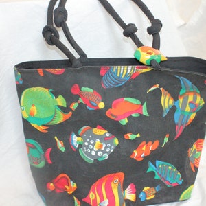 VINTAGE FISH LARGE Bag,vintage fish bag,vintage style beach bag,vintage fish bag purse,vintage big bag for school,vintage big bag travel