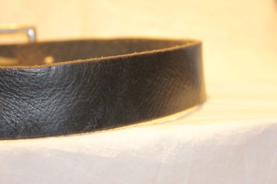 VGT LEATHER BELT,vintage black silver leather bel… - image 8