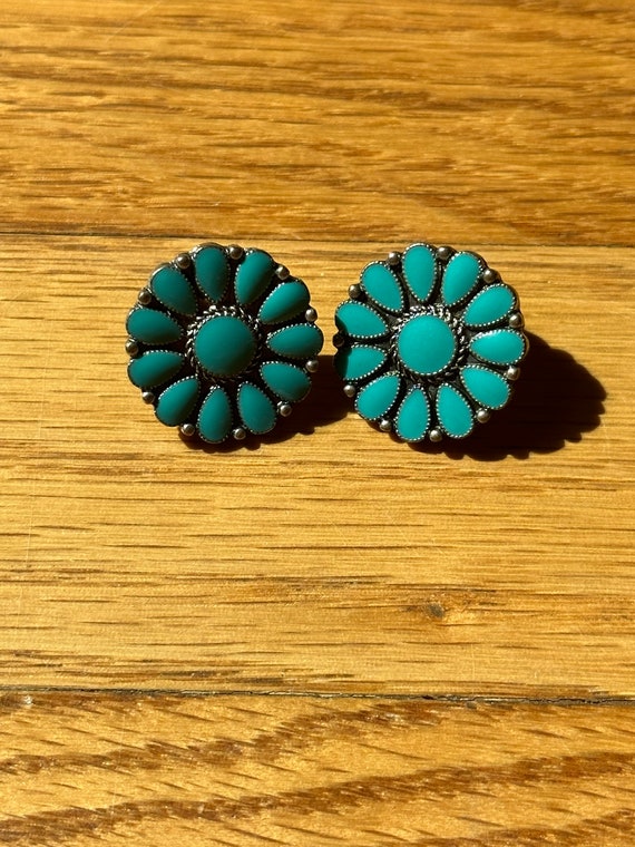 VINTAGE TURQUOISE WESTERN Earrings,vintage medium… - image 10