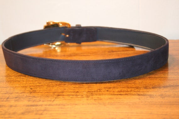 VGT PURPLE LEATHER Belt,vintage leather suede bel… - image 6