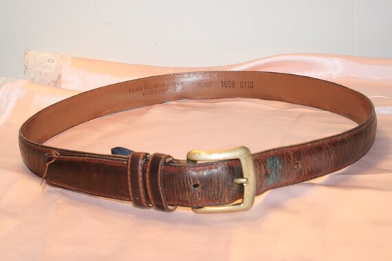 VGT BROWN LEATHER Belt,vintage women leather belt… - image 2