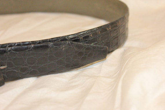 VINTAGE ALLIGATOR BELT,vintage black alligator be… - image 8