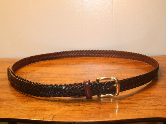 VINTAGE BRAIDED LEATHER Belt,braided leather belt… - image 2
