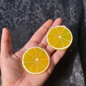 SUMMER LEMON EARRINGS,lemon earrings,fruit earrings,goth earrings,hipster earrings,vacation earrings,lemon slice earrings,punk earrings