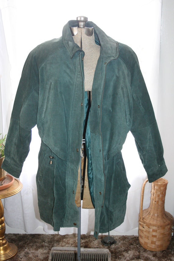 GREEN SUEDE JACKET,green suede biker jacket,gitan… - image 3