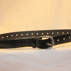 VINTAGE LEATHER BIKER Belt,vintage leather belt,women leather belt,vintage gothic black belt,vintage leather belt big buckle,black belt,belt