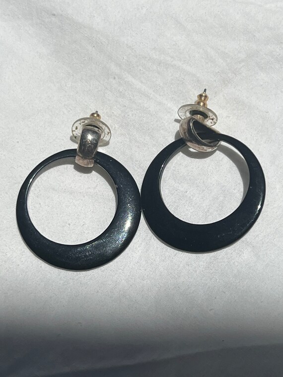 vintage black hoop earrings Gem