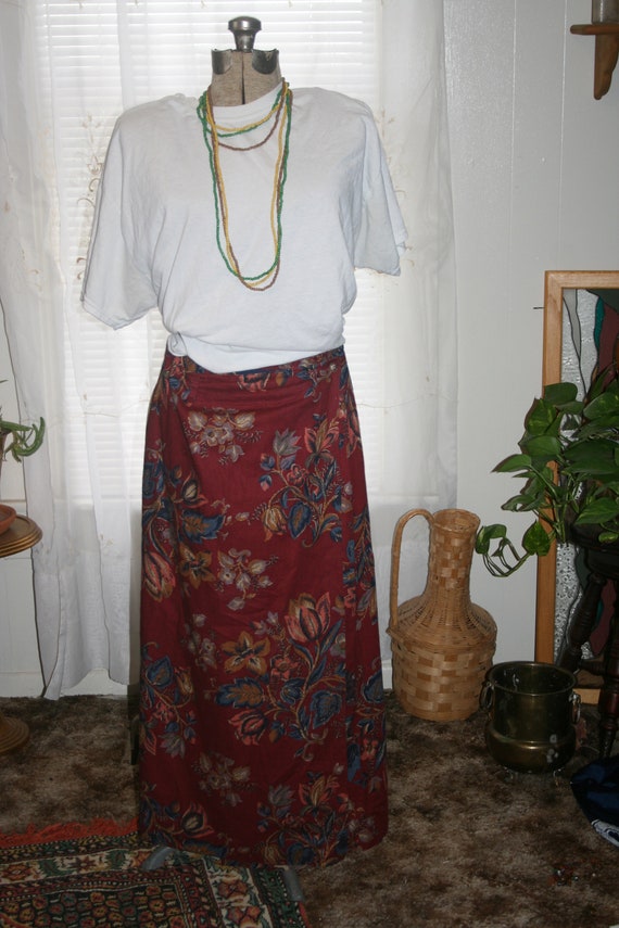 VINTAGE FLORAL SKIRT,vintage skirt long,vintage h… - image 1