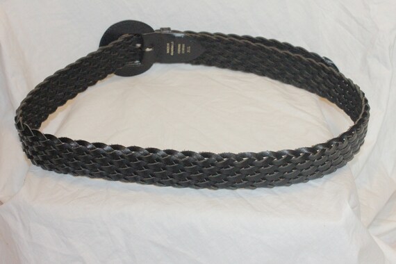 VINTAGE BRAIDED LEATHER Belt,black leather belt,b… - image 4