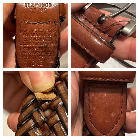 VINTAGE BRAIDED LEATHER Belt,brown leather belt,b… - image 10