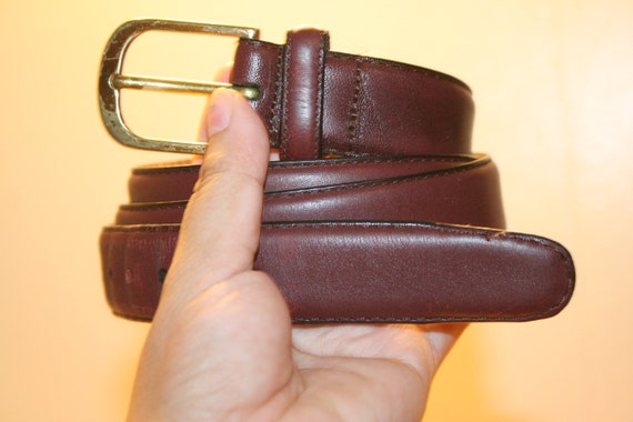 Vintage Brass Leather Belt Small Joed Vintage Cognac Brown Brass Studs Leather Belt XS Small  main image 2