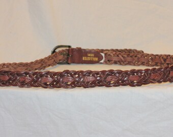 VINTAGE HOLLISTER LEATHER Belt,vintage Brown Leather Belt  display picture 2