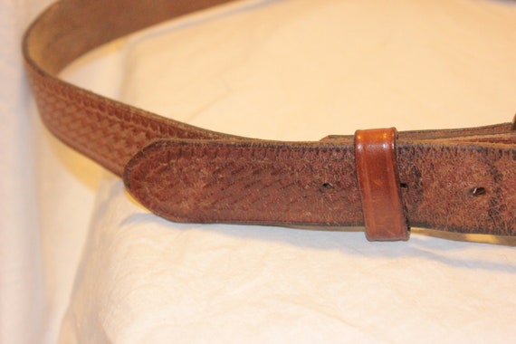 VINTAGE LEATHER BIKER Belt,vintage leather belt,w… - image 8