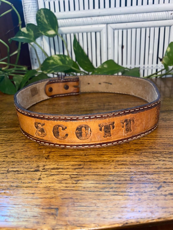 VINTAGE TOOLED SCOTT Belt,scott belt,scott,tooled… - image 1