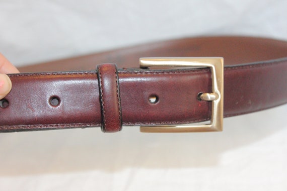 VINTAGE MEN LEATHER Belt,vintage men brown leathe… - image 3