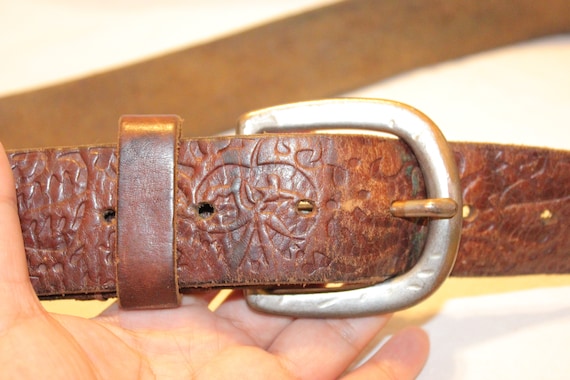 VINTAGE LEATHER BELT,vintage brown leather belt,v… - image 3