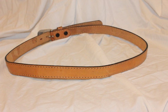 VGT LEATHER BELT,vintage small brown leather belt… - image 7