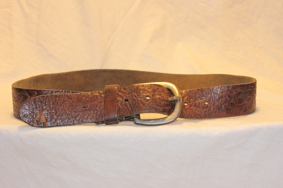 VINTAGE LEATHER BELT,vintage brown leather belt,v… - image 2