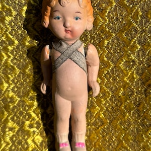 VINTAGE BISQUE DOLL,old bisque doll,vintage bisque girl doll,vintage bisque movable doll,vintage bisque penny doll,vintage penny doll,girl