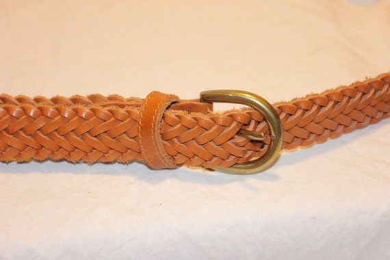 VGT BRAIDED LEATHER Belt,brown leather belt,braid… - image 5