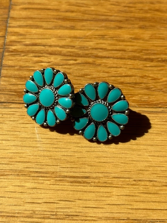 VINTAGE TURQUOISE WESTERN Earrings,vintage medium… - image 7