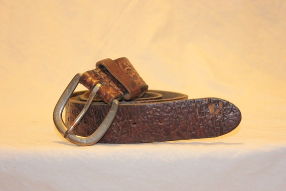 VINTAGE LEATHER BELT,vintage brown leather belt,v… - image 6