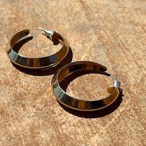 VGT HALF HOOP Earrings,vintage gold half hoop earrings,vintage half circle earrings,gold semi circle earrings,women gold hoop earrings