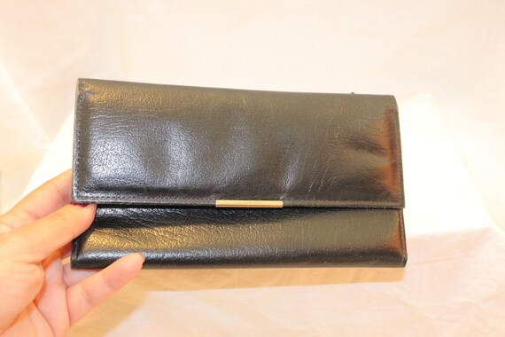 VGT LEATHER LONG Wallet,vintage black wallet long… - image 8