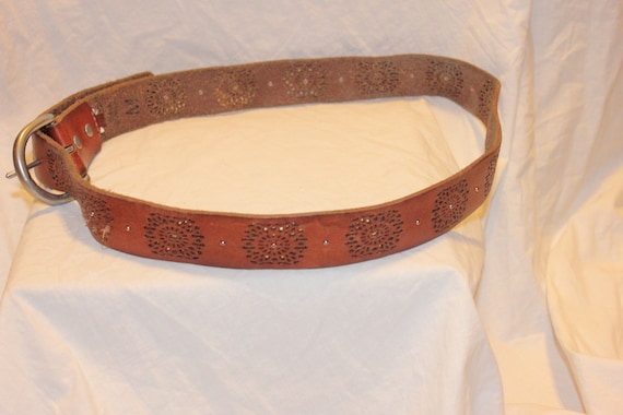 LUCKY BOHO LEATHER Belt,vintage hippie belt,vinta… - image 9