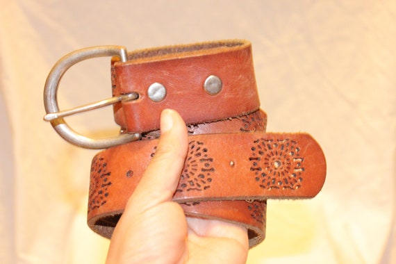 LUCKY BOHO LEATHER Belt,vintage hippie belt,vinta… - image 2