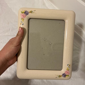 VINTAGE SHABBY CHIC Picture Frame,vintage cottage picture frame,vintage crackle ceramic picture frame,shabby chic picture frame,shabby chic