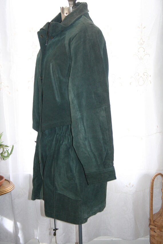 GREEN SUEDE JACKET,green suede biker jacket,gitan… - image 5