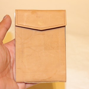 VINTAGE LEATHER CARD Wallet, licencia de billetera de cuero, cuero walelt delgado, cartera de cuero mujer, cartera de cuero vintage, cartera de botón snap