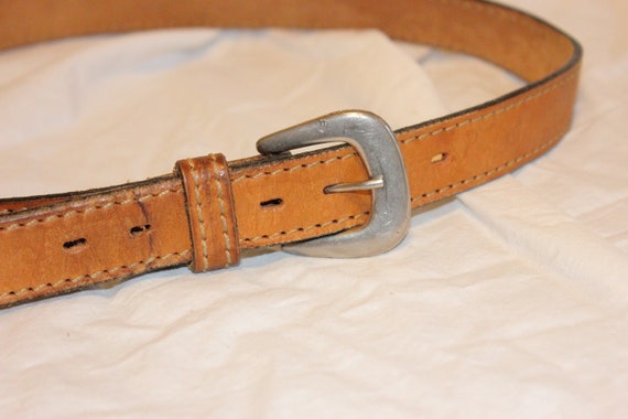 VGT LEATHER BELT,vintage small brown leather belt… - image 6