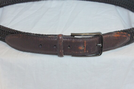 VINTAGE BRAIDED LEATHER Belt,brown leather belt,b… - image 7