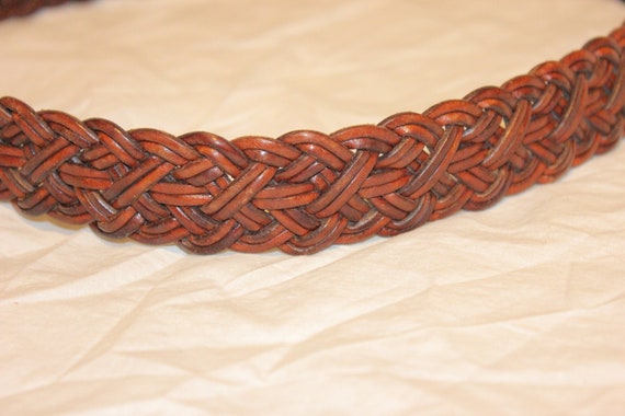 VGT BRAIDED LEATHER Belt,vintage leather buckle b… - image 7