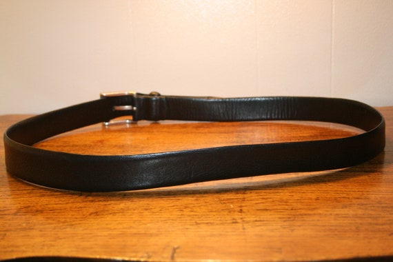 VINTAGE BLACK LEATHER Belt,vintage black leather … - image 9